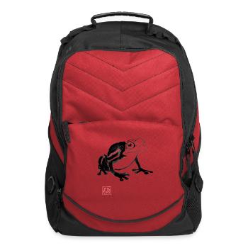 Ink Frog Sketch in Monochrome - Computer Backpack - red - Front