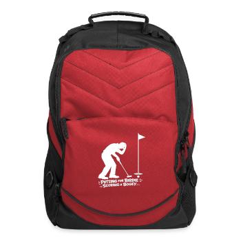 Golf Sarcasm - Putting for Birdie - White - Computer Backpack - red - Front