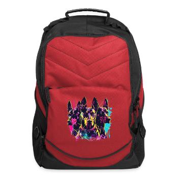 Neon Doberman Trio Splash - Computer Backpack - red - Front