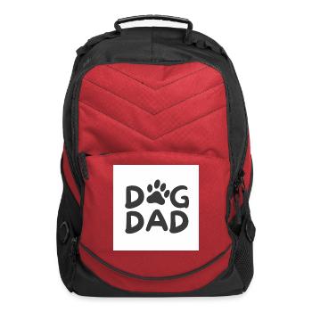 Dog Dad Paw Logo - Computer Backpack - red - Front