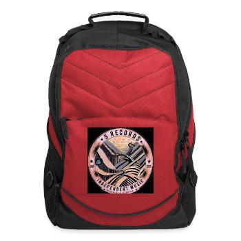 Indie Music Waves Circular Emblem - Computer Backpack - red - Front