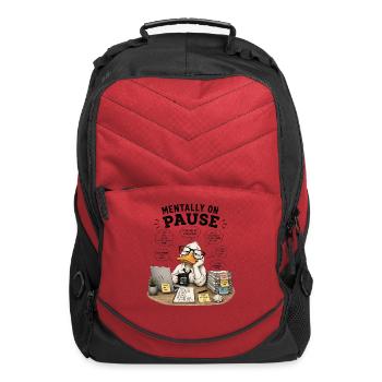 Mentally on Pause: Duck in Office - Computer Backpack - red - Front