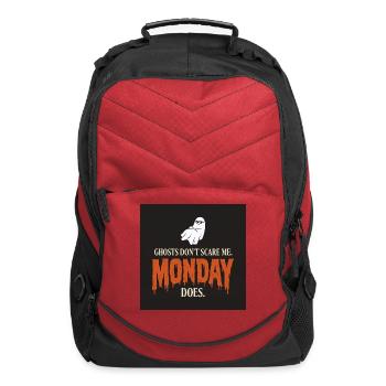 Funny Halloween Ghost Monday Shirt - Computer Backpack - red - Front
