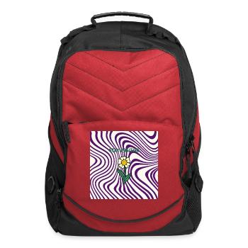 Stay Positive Daisy on Psychedelic Waves - Computer Backpack - red - Front