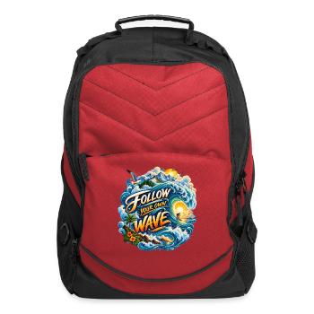 Follow Your Own Wave Surf Art - Computer Backpack - red - Front