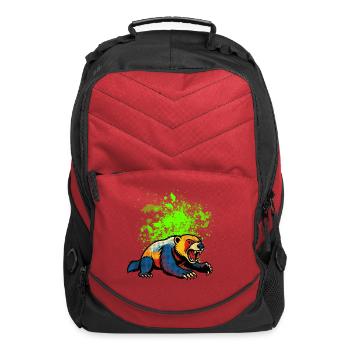 Neon Bear PopArt Splash - Computer Backpack - red - Front