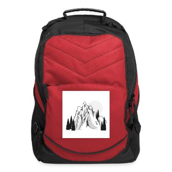Minimalist Mountain Peaks Pine Forest - Computer Backpack - red - Front
