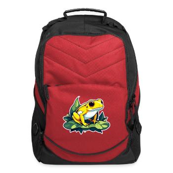 Golden Poison Frog Illustration - Computer Backpack - red - Front