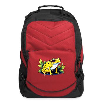Golden Poison Frog Illustration - Computer Backpack - red - Front