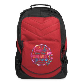 Consider How the Wildflowers Grow - Computer Backpack - red - Front
