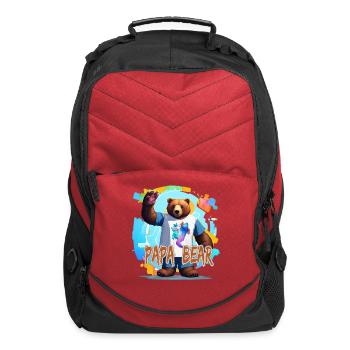 papa bear - Computer Backpack - red - Front