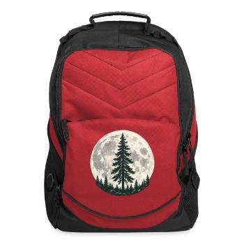 Pine Tree Moon - Computer Backpack - red - Front