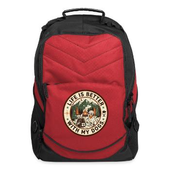 Life Is Better With My Dogs Camping - Computer Backpack - red - Front