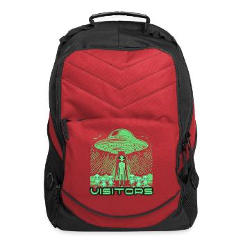 Alien Visitors UFO Abduction - Computer Backpack - red - Front