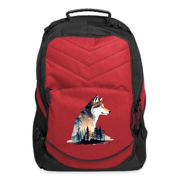 Wolf Pine Trees - Computer Backpack - red - Front