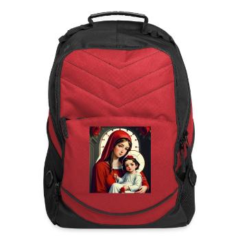 Mother Mary and Baby Jesus with Roses - Computer Backpack - red - Front