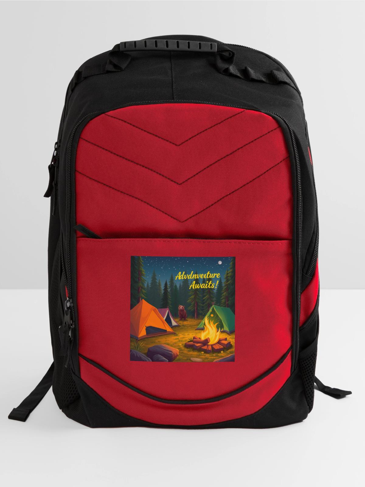 Campfire Adventure Night Scene - Computer Backpack - red - Front