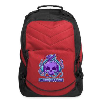 Brain Offline Cyber Skull Headphones Funny Gammer - Computer Backpack - red - Front