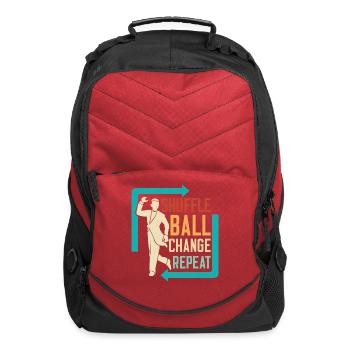 Shuffle, Ball, Change, Repeat Tap Dance Tap Dancer - Computer Backpack - red - Front