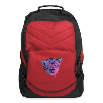 Neon Cat Splash - Computer Backpack - red - Front