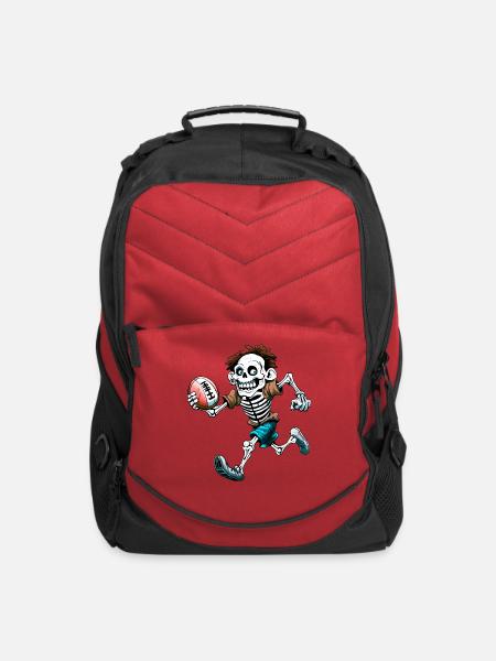 Skeletons Rugby / Rugby player skeleton - Computer Backpack - red