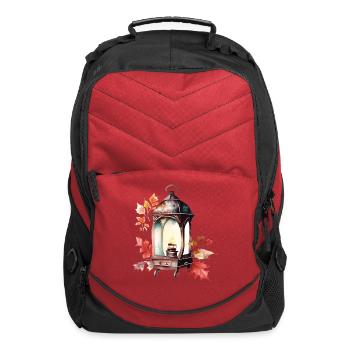 Fall lantern watercolor - Computer Backpack - red - Front