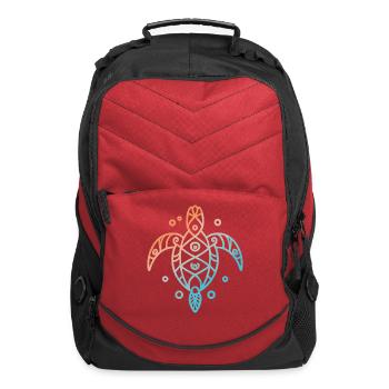 Sea Turtle Abstract Stylized Gradient Design - Computer Backpack - red - Front