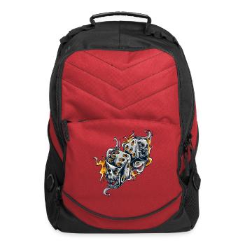 Fire-Infused Skull Dice Design - Computer Backpack - red - Front