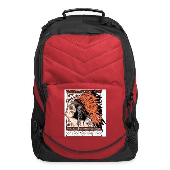 Dia de Muerto Headdress Portrait - Computer Backpack - red - Front