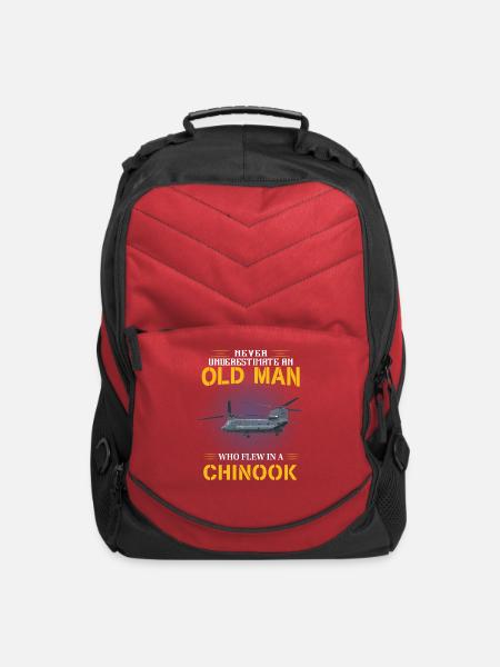 Never Underestimate an Old Man Chinook - Computer Backpack - red