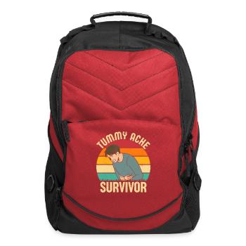 Retro Tummy Ache Survivor Stomachache Funny Men Wo - Computer Backpack - red - Front
