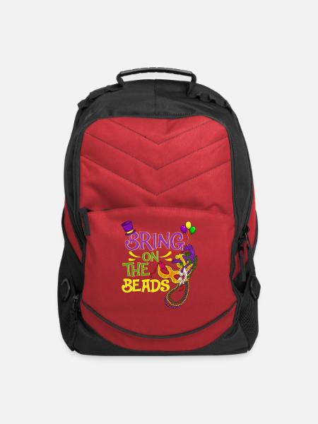 Mardi Gras Bring On The Beads - Computer Backpack - red