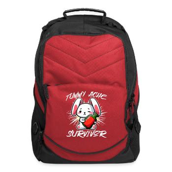 Tummy Ache Survivor – Cute Bunny Design - Computer Backpack - red - Front