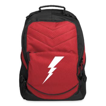 Lightning Bolt Geometric Vector Shape - Computer Backpack - red - Front