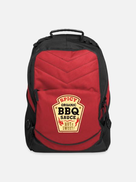 Spicy Organic Bbq Sauce Hot Sweet Funny Easy - Computer Backpack - red