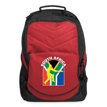 South Africa Cricket Batsman South Africa Flag - Computer Backpack - red - Front