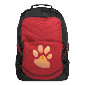 Brown paw - Computer Backpack - red - Front