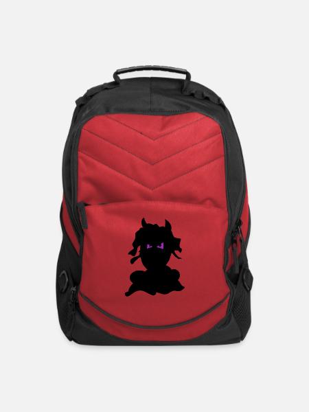 Mystical Cat Face with Purple Accents - Computer Backpack - red