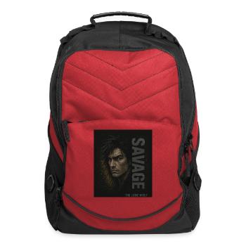 Lone Wolf Savage Portrait - Computer Backpack - red - Front