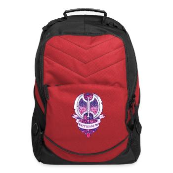Battleaxe Bi Floral Crest - Computer Backpack - red - Front