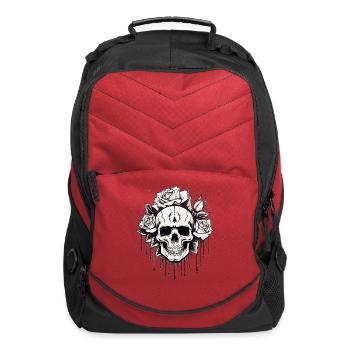 Skull Roses Glyph Art - Computer Backpack - red - Front
