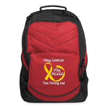 Hey Cancer You Picked The Wrong Kid - Computer Backpack - red - Front
