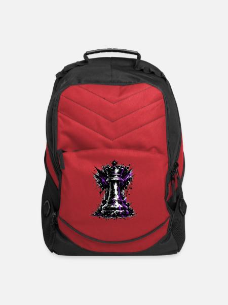 Purple Graffiti King Chess Piece Splash - Computer Backpack - red