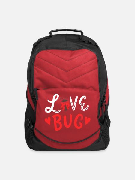 Bug Ladybug Valentines Day Love Heart 70s - Computer Backpack - red