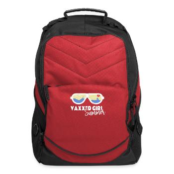 Womens Summer Glasses Funny Booster Shot Ready - Computer Backpack - red - Front