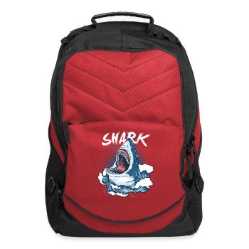 shark fish wild - Computer Backpack - red - Front