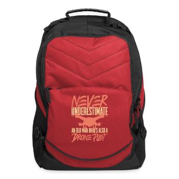 Drone Pilot Never Underestimate An Old Man Quadco - Computer Backpack - red - Front