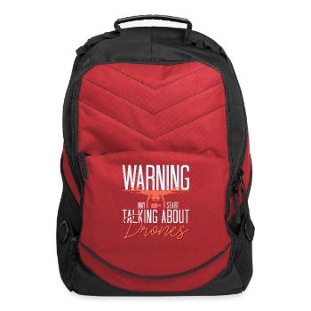Warning Talking About Drones Drone Pilot Quadcopte - Computer Backpack - red - Front