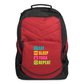 Eat Sleep Yoga Repeat Teacher Instructor - Computer Backpack - red - Front