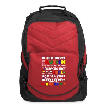 Autism In This House We Don t Go Down Without A - Computer Backpack - red - Front